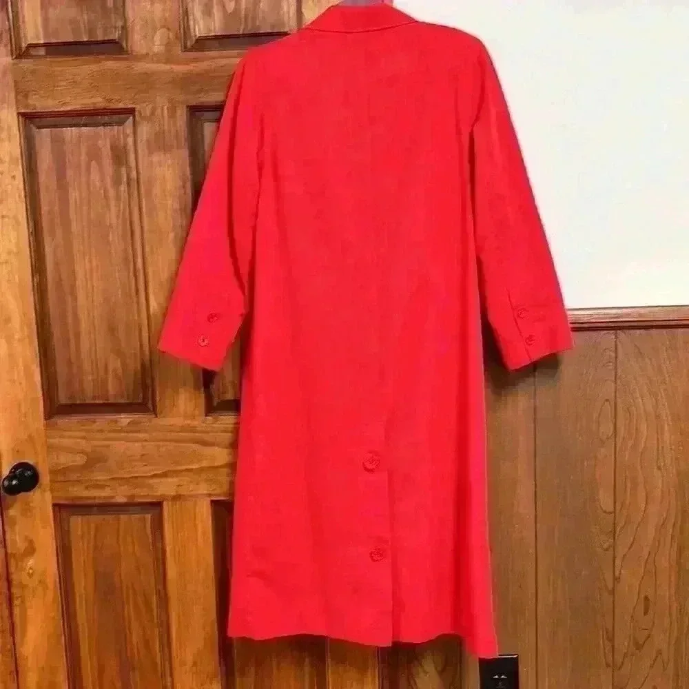 Vintage 1970’s London Fog Maincoats Red Trench Coat Size 10 P Made In USA - Picture 5 of 14